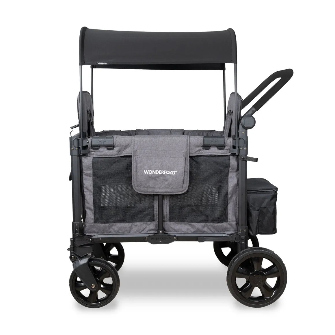 WonderFold W2 Elite Pro (2 Seater) Double Stroller Wagon - Charcoal Gray