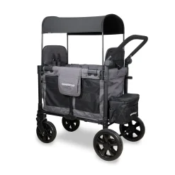 WonderFold W2 Elite Pro (2 Seater) Double Stroller Wagon - Charcoal Gray