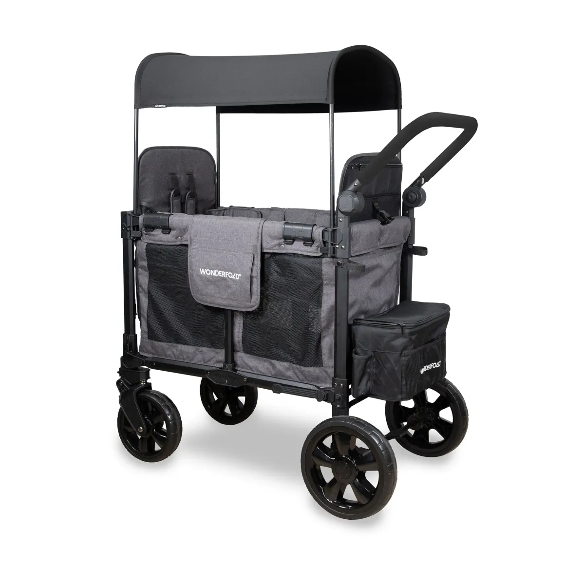 WonderFold W2 Elite Pro (2 Seater) Double Stroller Wagon - Charcoal Gray
