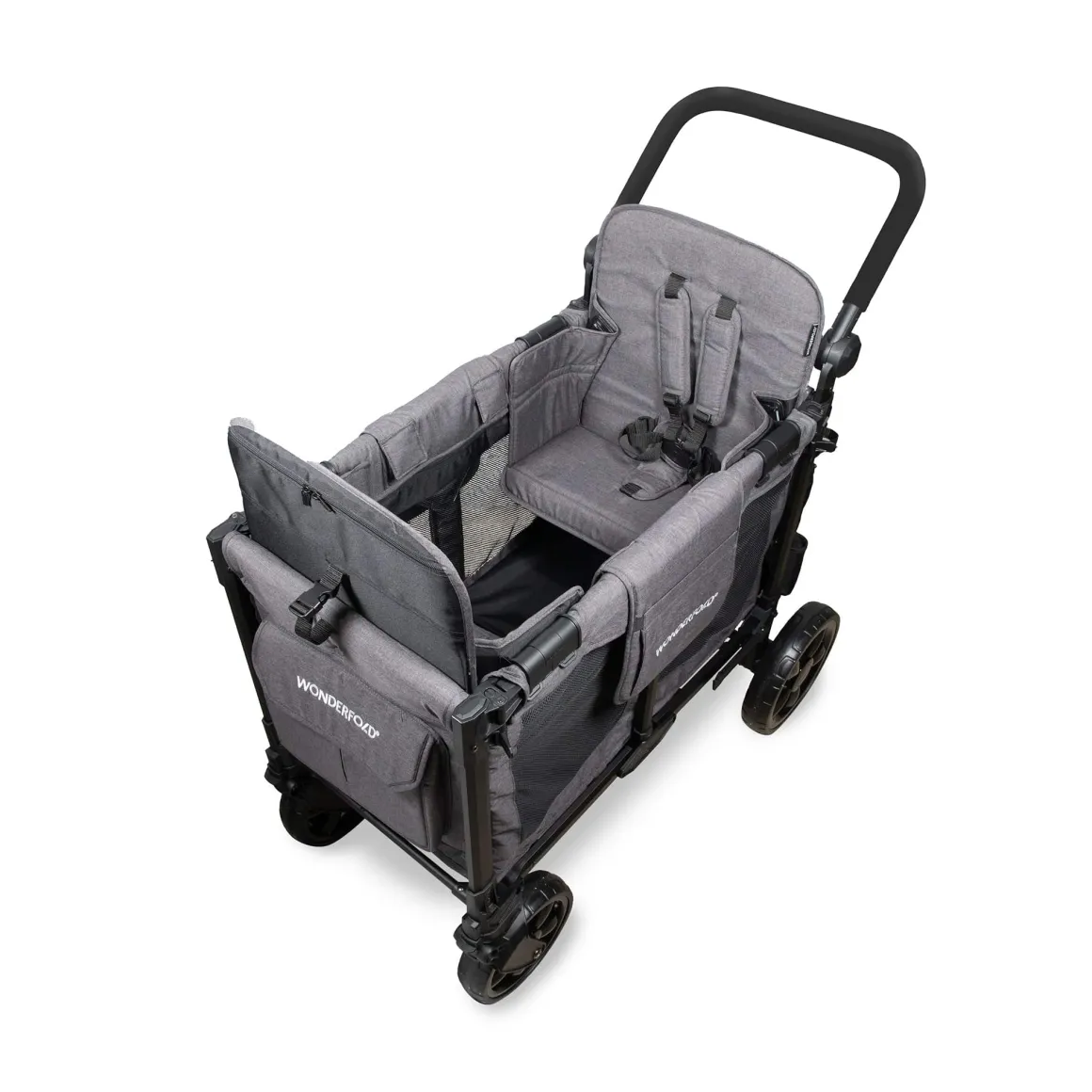 WonderFold W2 Elite Pro (2 Seater) Double Stroller Wagon - Charcoal Gray