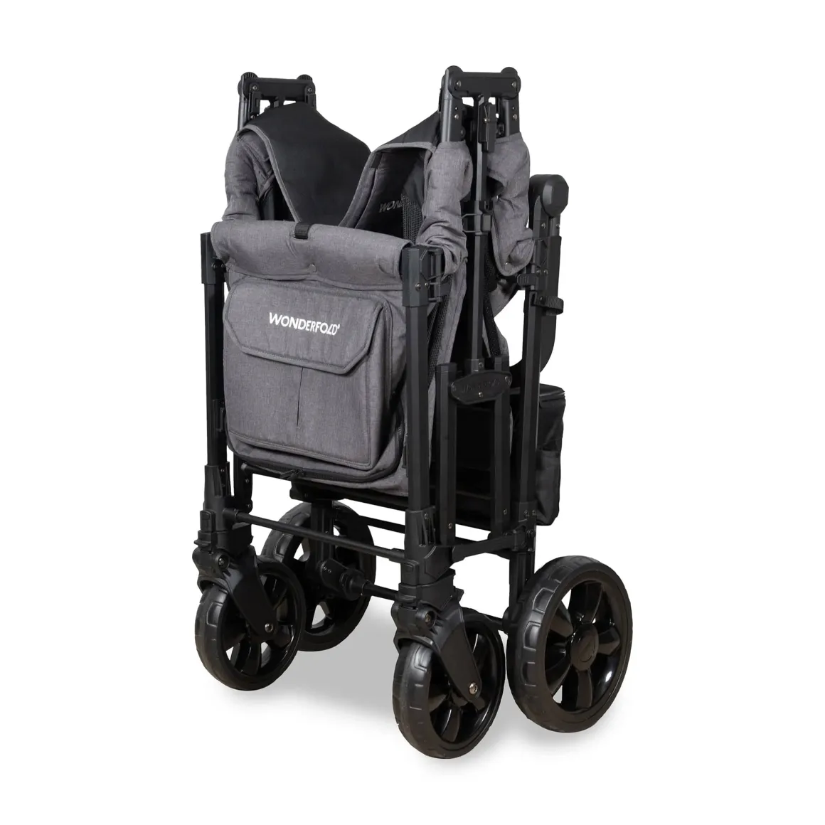 WonderFold W2 Elite Pro (2 Seater) Double Stroller Wagon - Charcoal Gray