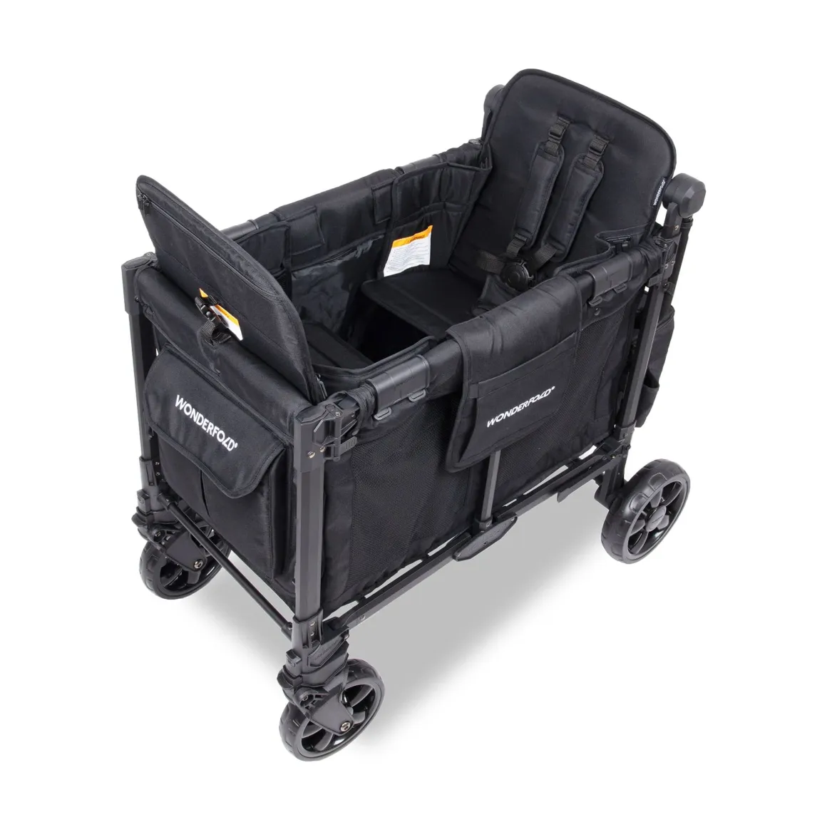 WonderFold W2 Elite Pro (2 Seater) Double Stroller Wagon - Jet Black