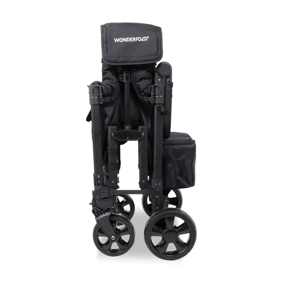 WonderFold W2 Elite Pro (2 Seater) Double Stroller Wagon - Jet Black
