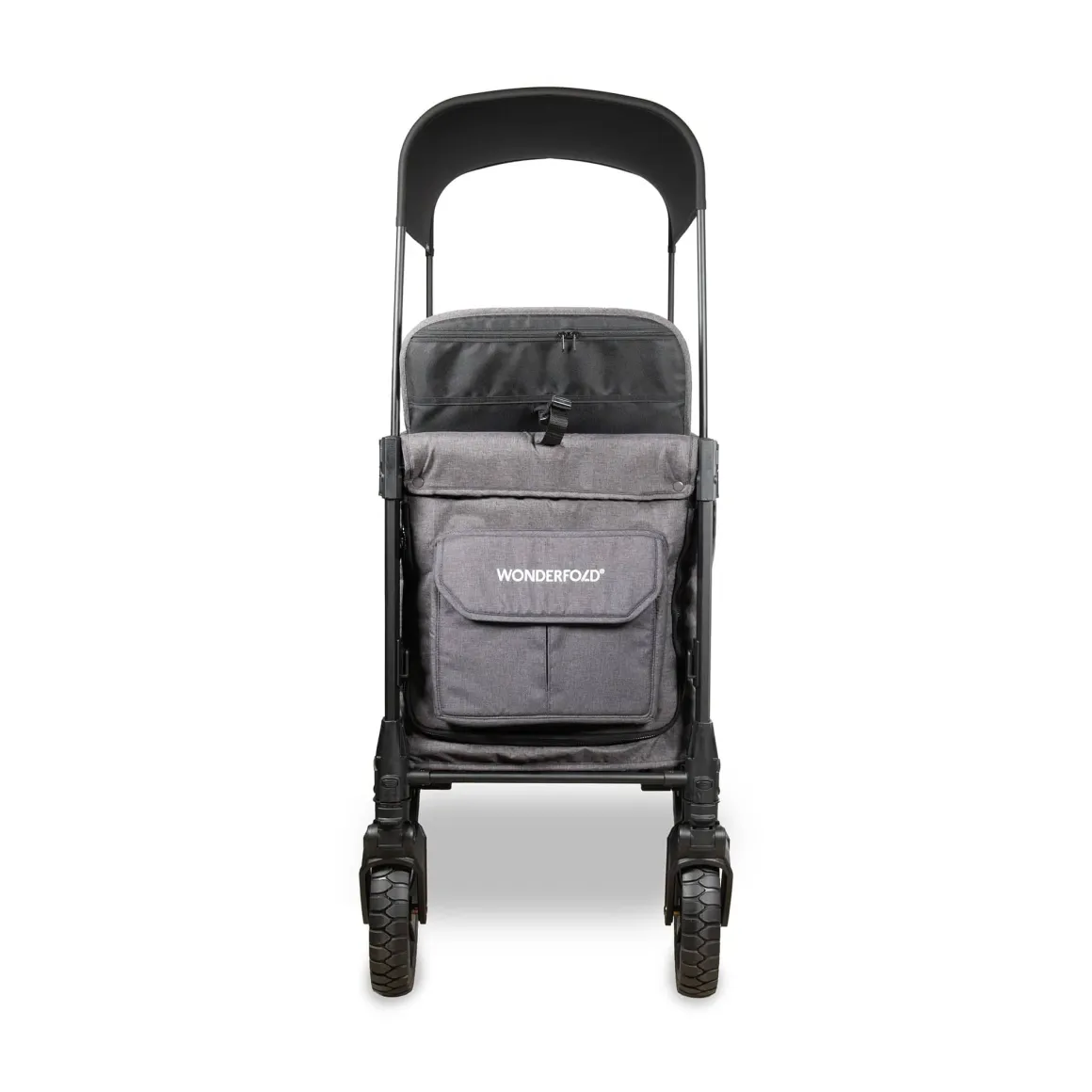 WonderFold W2 Luxe Pro (2 Seater) Double Seater Stroller Wagon - Charcoal Gray
