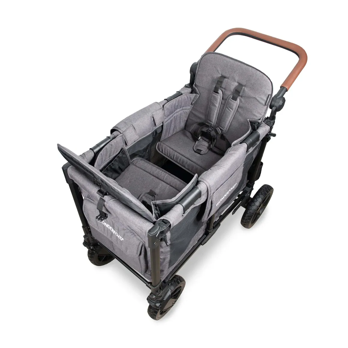 WonderFold W2 Luxe Pro (2 Seater) Double Seater Stroller Wagon - Charcoal Gray