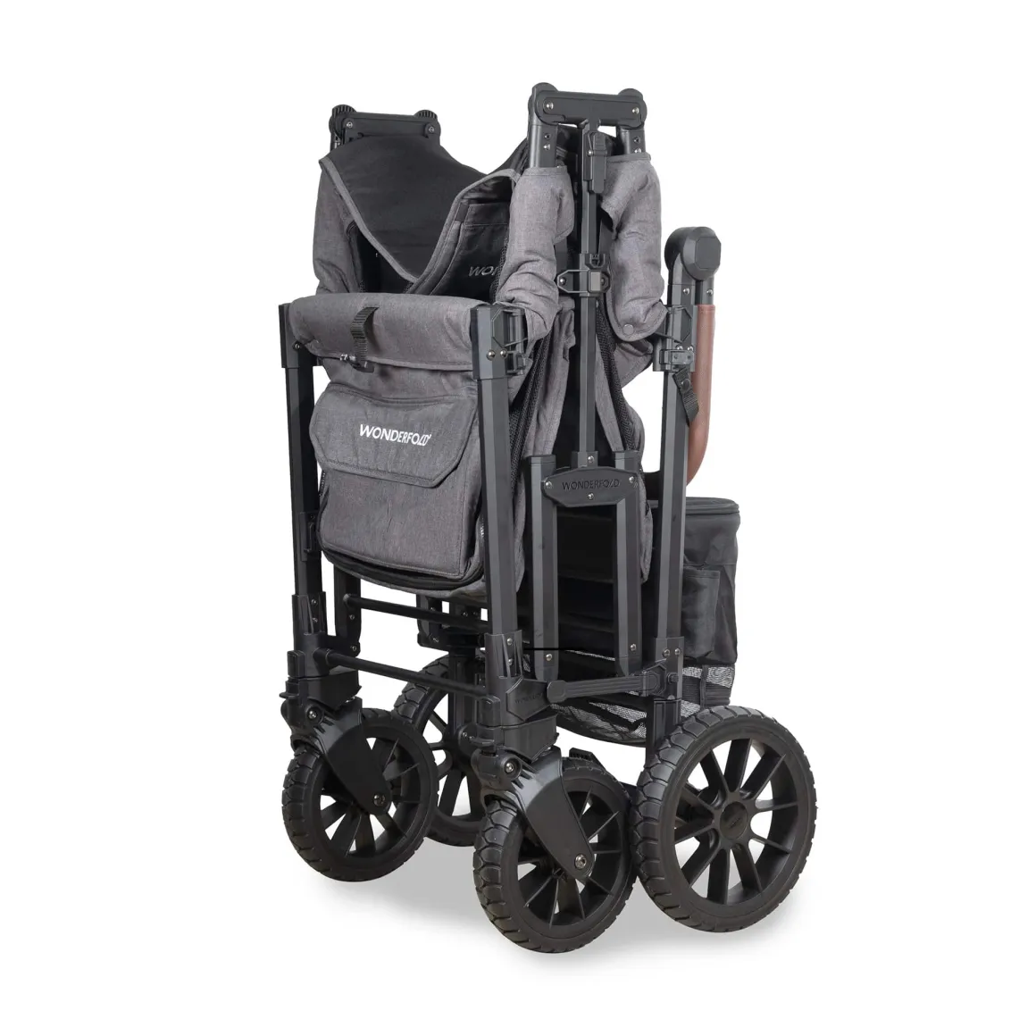 WonderFold W2 Luxe Pro (2 Seater) Double Seater Stroller Wagon - Charcoal Gray