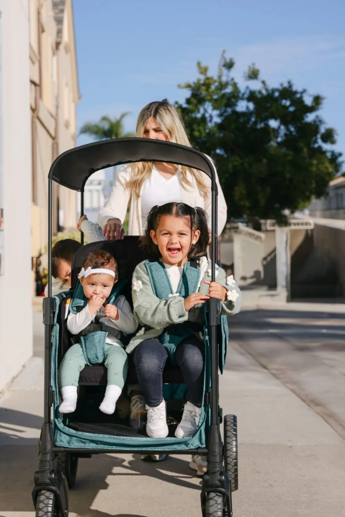 WonderFold W2 Luxe Pro (2 Seater) Double Seater Stroller Wagon - Hunter Green (Albee Exclusive)