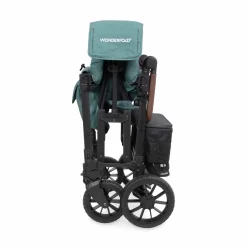 WonderFold W2 Luxe Pro (2 Seater) Double Seater Stroller Wagon - Hunter Green (Albee Exclusive)