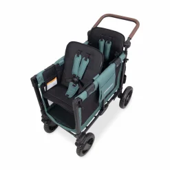 WonderFold W2 Luxe Pro (2 Seater) Double Seater Stroller Wagon - Hunter Green (Albee Exclusive)