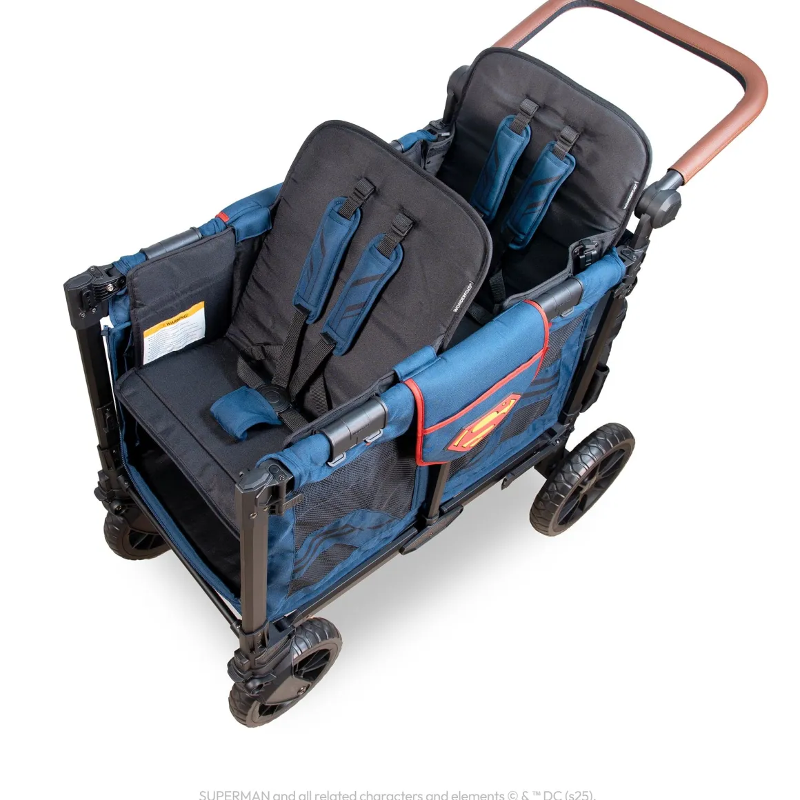 WonderFold W2 Luxe Pro (2 Seater) Double Stroller Wagon - Superman