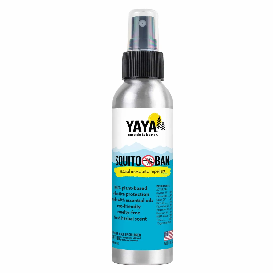 YAYA Organics Squito Ban All-Natural Mosquito Repellent - 4 oz