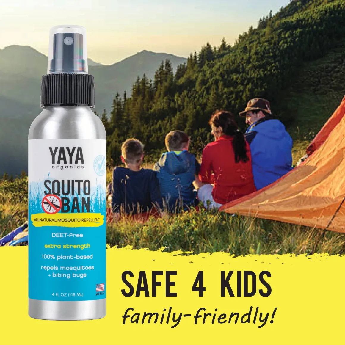 YAYA Organics Squito Ban All-Natural Mosquito Repellent - 4 oz