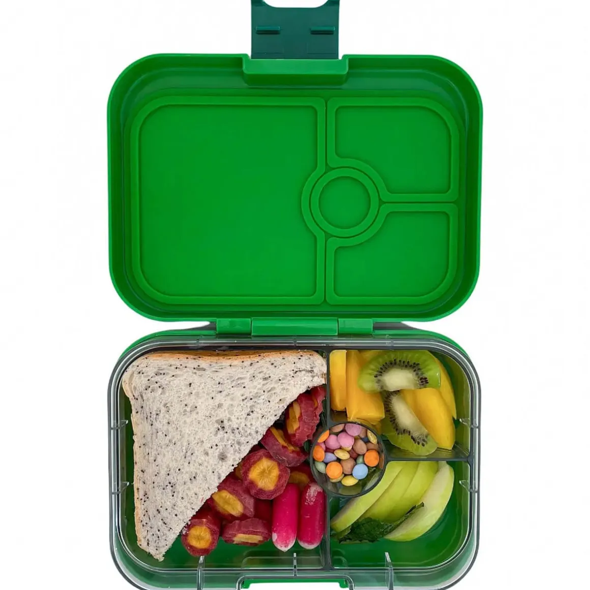 Yumbox Leakproof Bento Lunchbox, Panino - Bamboo Green / Shark Tray