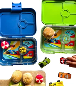 Yumbox Leakproof Bento Lunchbox, Panino - Monte Carlo Blue / Race Cars