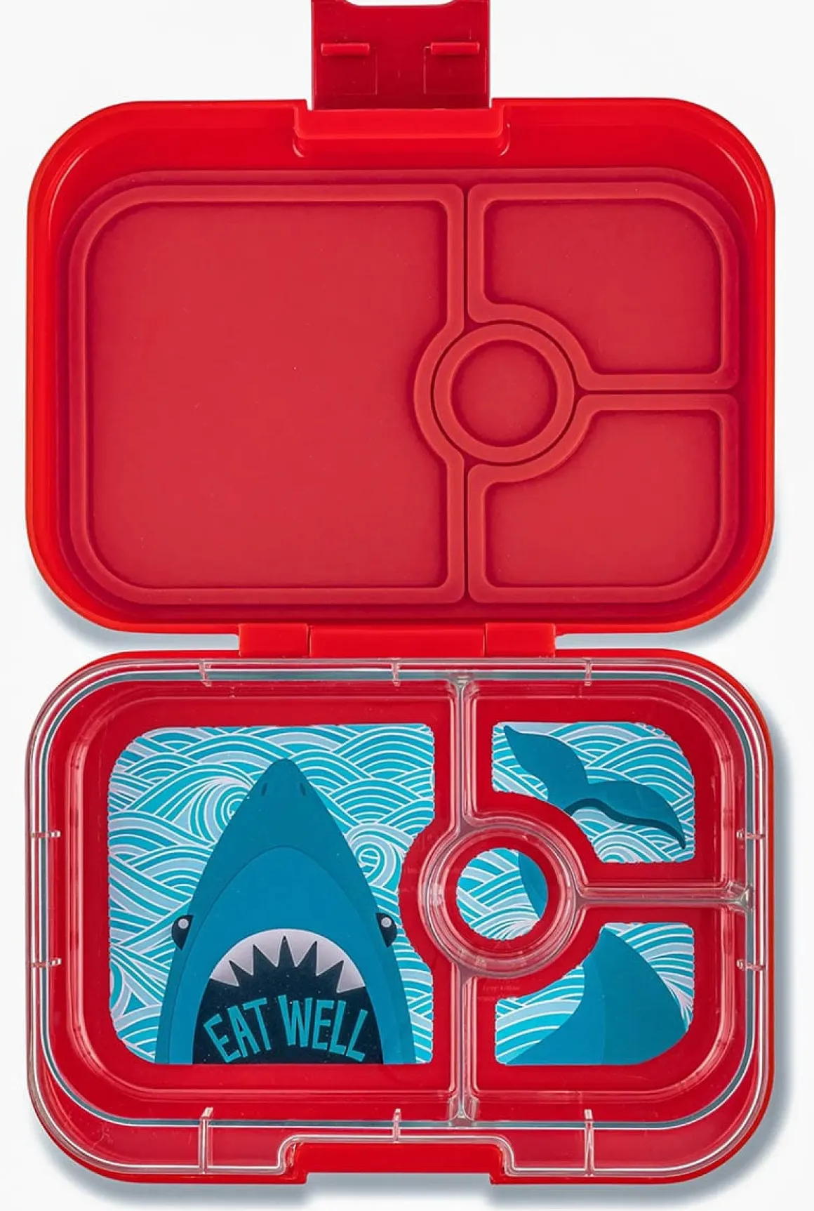 Yumbox Leakproof Bento Lunchbox, Panino - Wow Red / Shark Tray