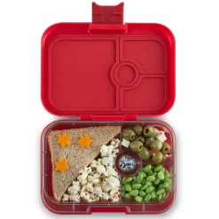 Yumbox Leakproof Bento Lunchbox, Panino - Wow Red / Shark Tray