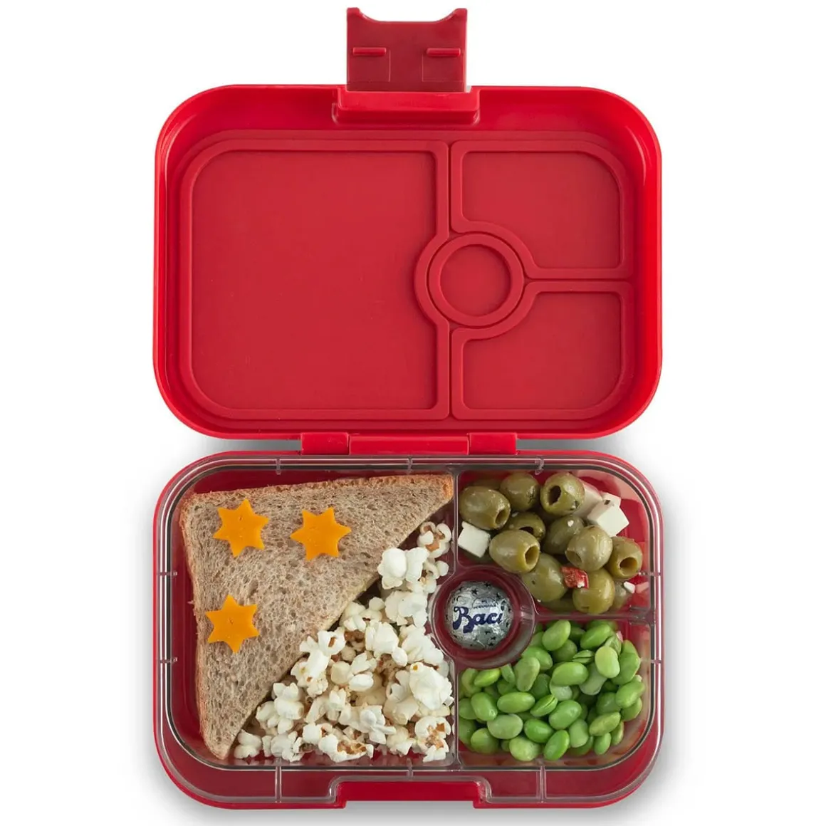 Yumbox Leakproof Bento Lunchbox, Panino - Wow Red / Shark Tray