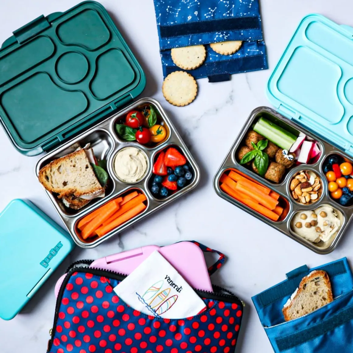 Yumbox Leakproof Bento Lunchbox, Presto Stainless Steel - Kale Green