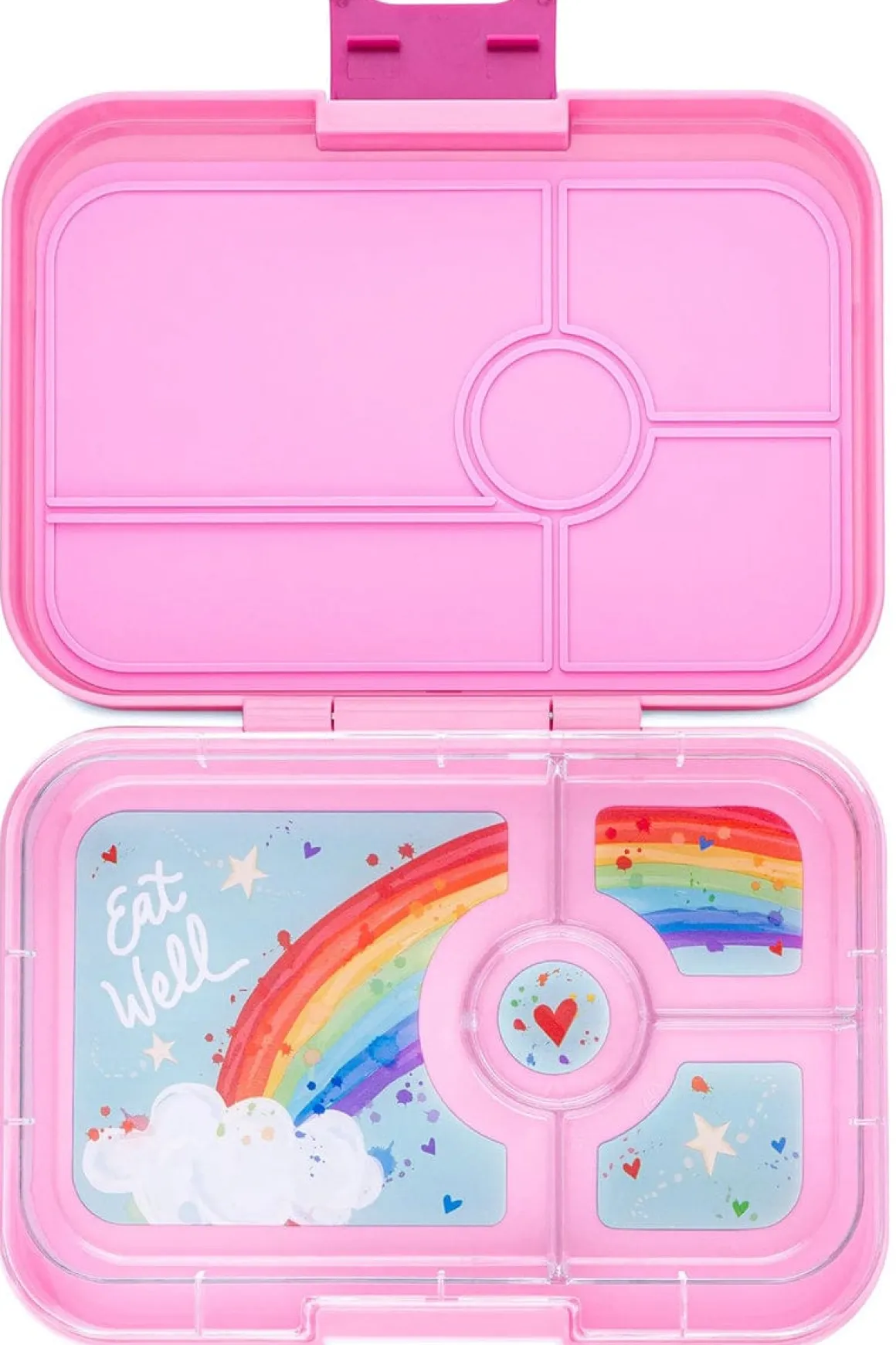 Yumbox Leakproof Bento Lunchbox, Tapas 4 Compartment - Capri Pink / Rainbow