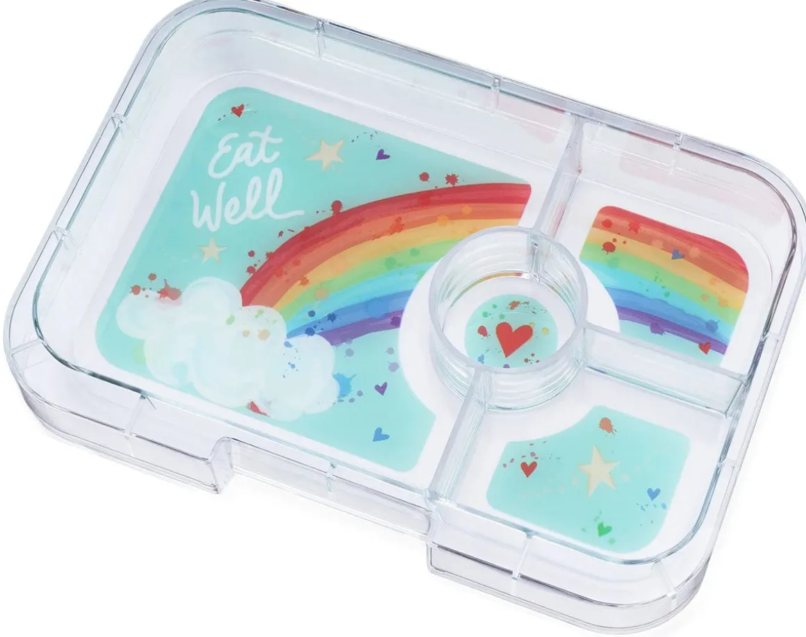 Yumbox Leakproof Bento Lunchbox, Tapas 4 Compartment - Capri Pink / Rainbow