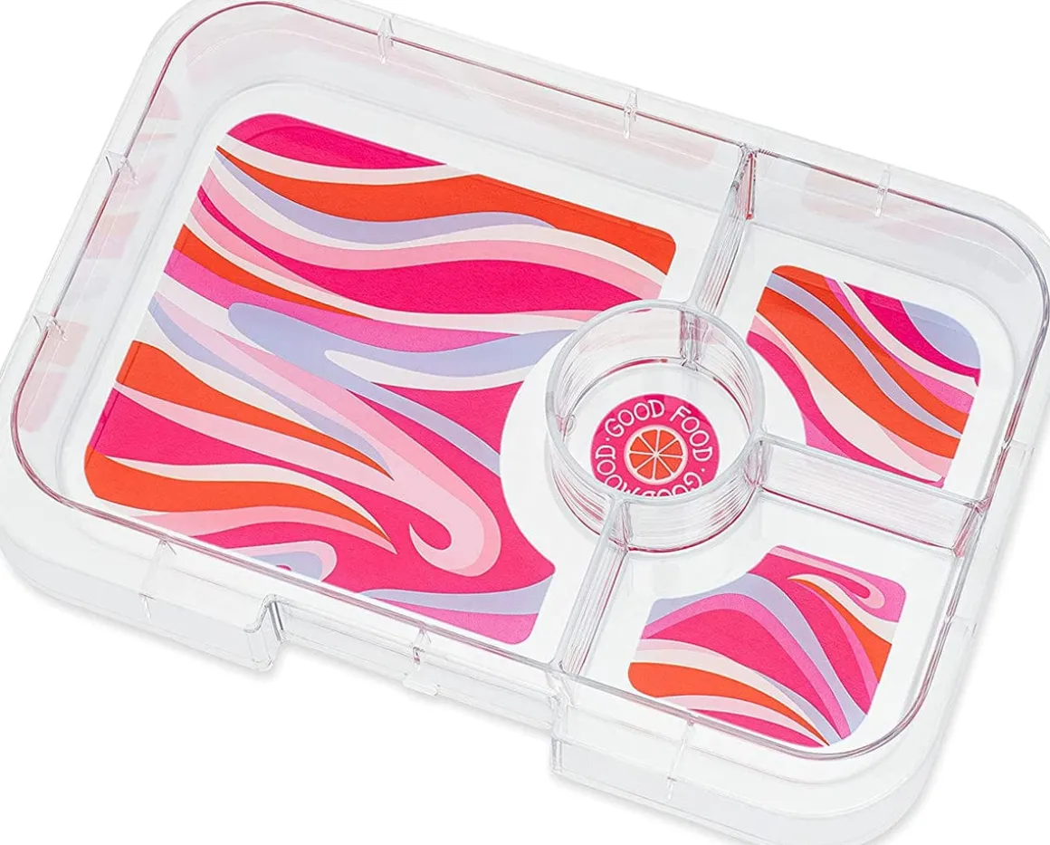 Yumbox Leakproof Bento Lunchbox, Tapas 4 Compartment - Ibiza Purple / Groovy Tray