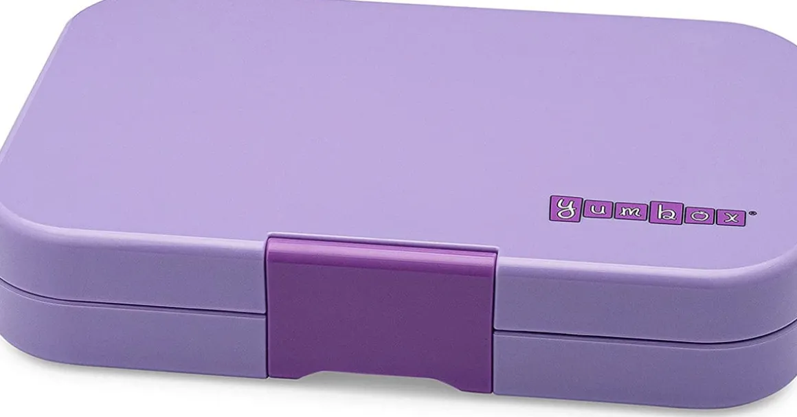 Yumbox Leakproof Bento Lunchbox, Tapas 4 Compartment - Ibiza Purple / Groovy Tray