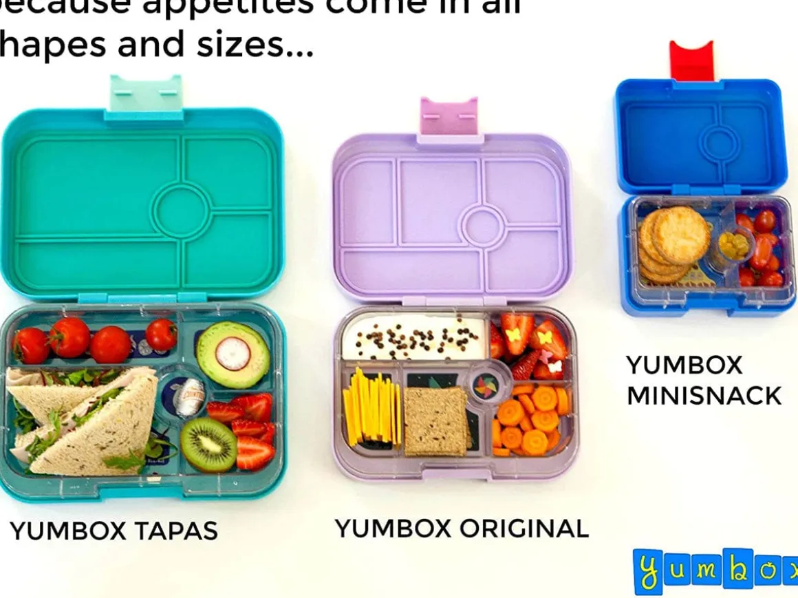 Yumbox Leakproof Bento Lunchbox, Tapas 5 Compartment - Antibes Blue / Bon Appetit Tray