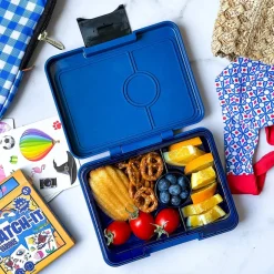 Yumbox Leakproof Bento Snack Box, 3 Compartment - Monte Carlo Blue / Navy
