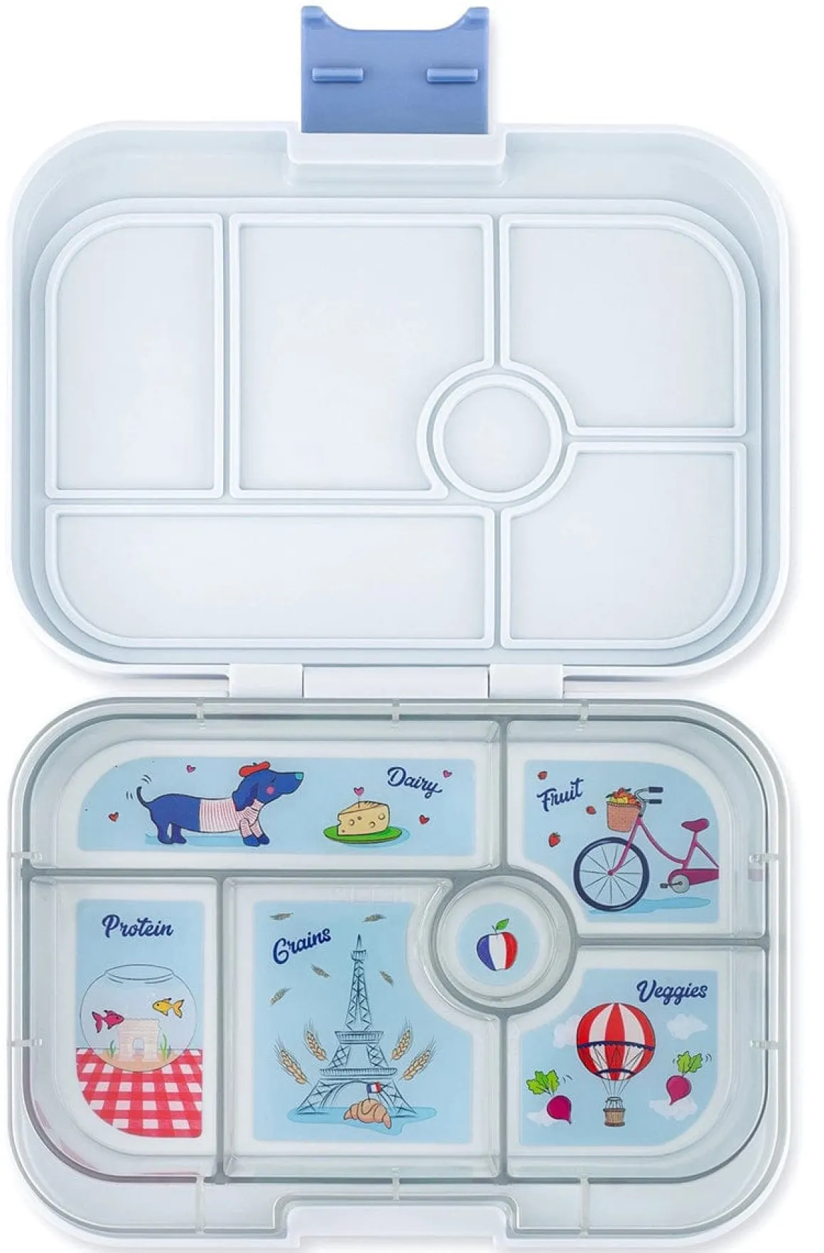 Yumbox Original Leakproof Bento Lunchbox, 6 Compartment - Hazy Gray / Paris Tray
