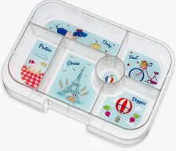 Yumbox Original Leakproof Bento Lunchbox, 6 Compartment - Hazy Gray / Paris Tray