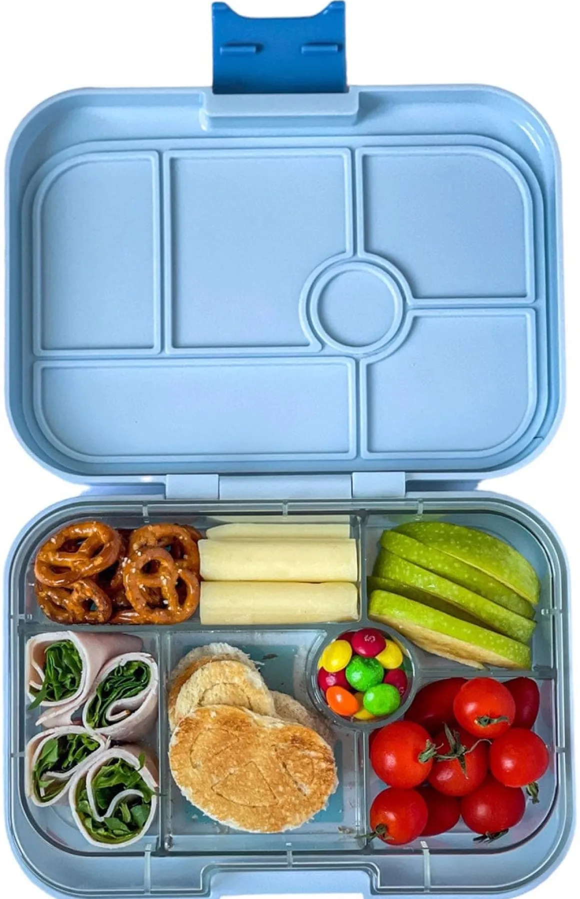 Yumbox Original Leakproof Bento Lunchbox, 6 Compartment - Hazy Gray / Paris Tray