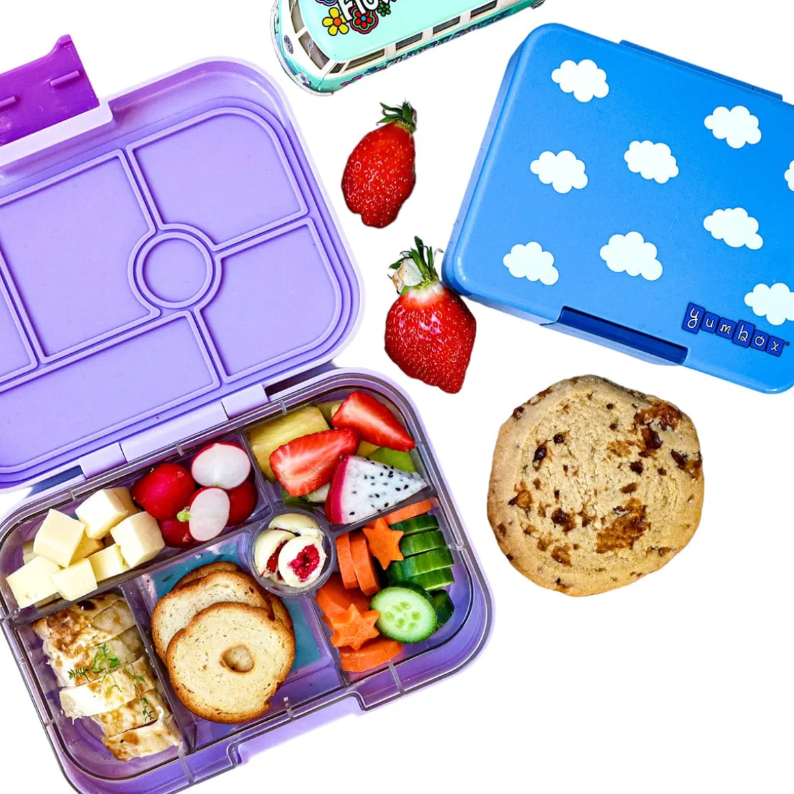 Yumbox Original Leakproof Bento Lunchbox, 6 Compartment - Lulu Purple / Paris Tray
