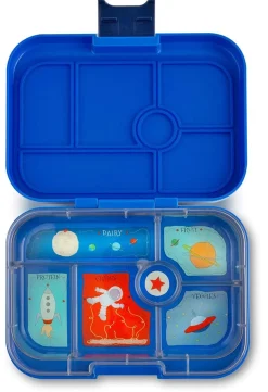 Yumbox Original Leakproof Bento Lunchbox, 6 Compartment - Neptune Blue / Rocket Tray