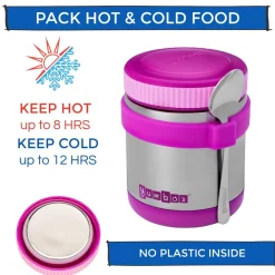 Yumbox Zuppa Stainless Steel Thermal Food Jar & Spoon, 14oz - Bijoux Purple
