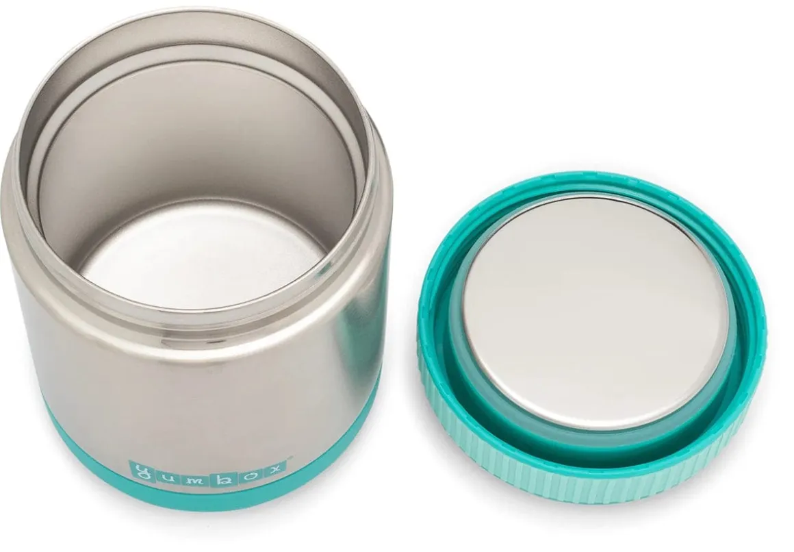 Yumbox Zuppa Stainless Steel Thermal Food Jar & Spoon, 14oz - Caicos Aqua