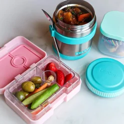 Yumbox Zuppa Stainless Steel Thermal Food Jar & Spoon, 14oz - Caicos Aqua