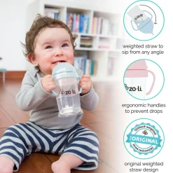Zoli Bot Weighted Straw Sippy Cup, 6oz - Lilac