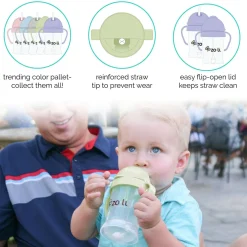 Zoli Bot Weighted Straw Sippy Cup, 6oz - Mist Blue